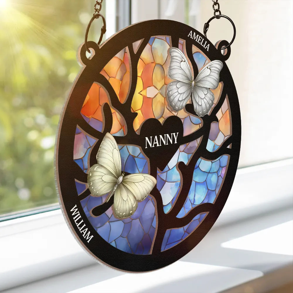 Butterfly-Themed Family Tree Ornament – Perfect Gift for Personalized Meaning