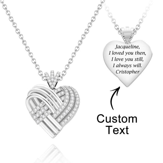 Engrave Message Heart - Personalized Heart Necklace