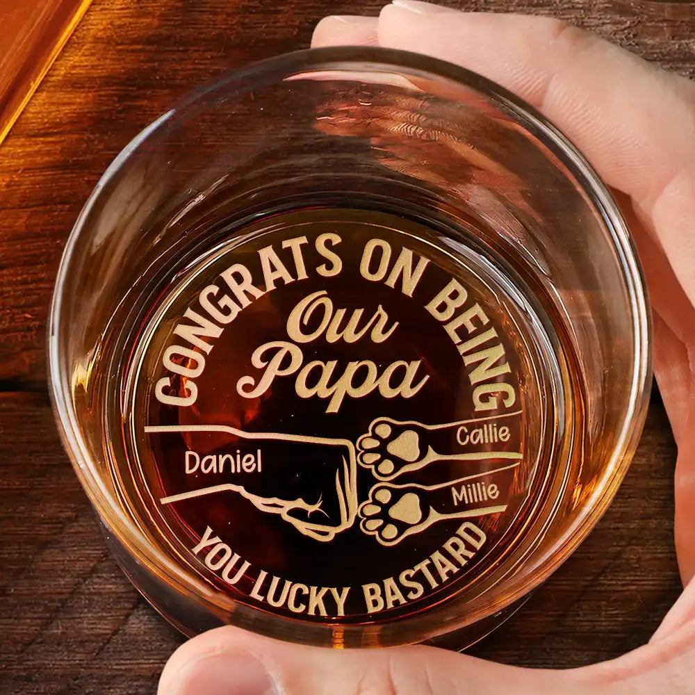 Personalized Whiskey Glass for Pet Owners - Dog & Cat Lover Gift