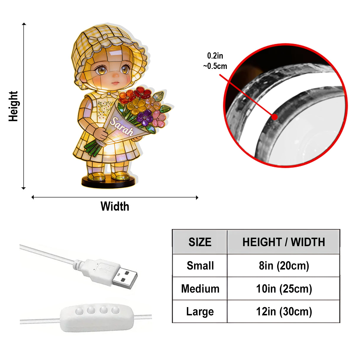 Custom Any Photo - Personalized Kid Acrylic LED Night Light