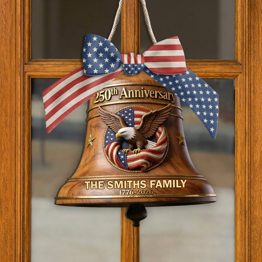 250th Anniversary - Personalize Patriot Shaped Wood Sign With Sash