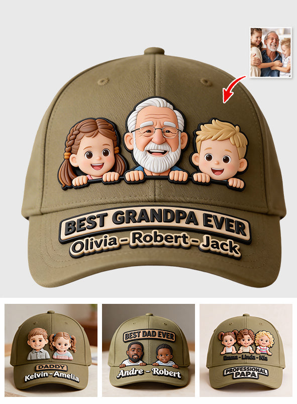Dad Grandpa Gift Custom From Photo - Personalized Father Classic Cap