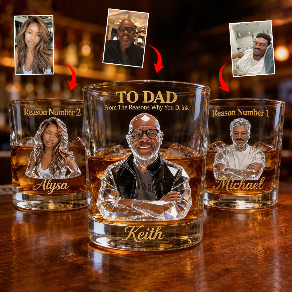 Cool Gift For Dad, Father's Day Gift - Personalized Father Whiskey Glass