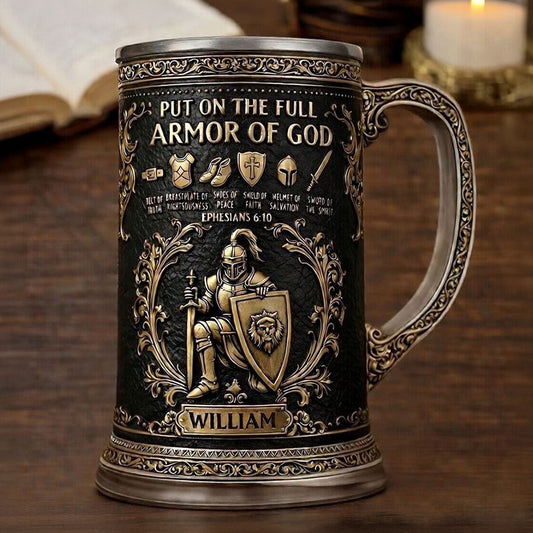 Knight Of God - Personalized Christian Beer Stein