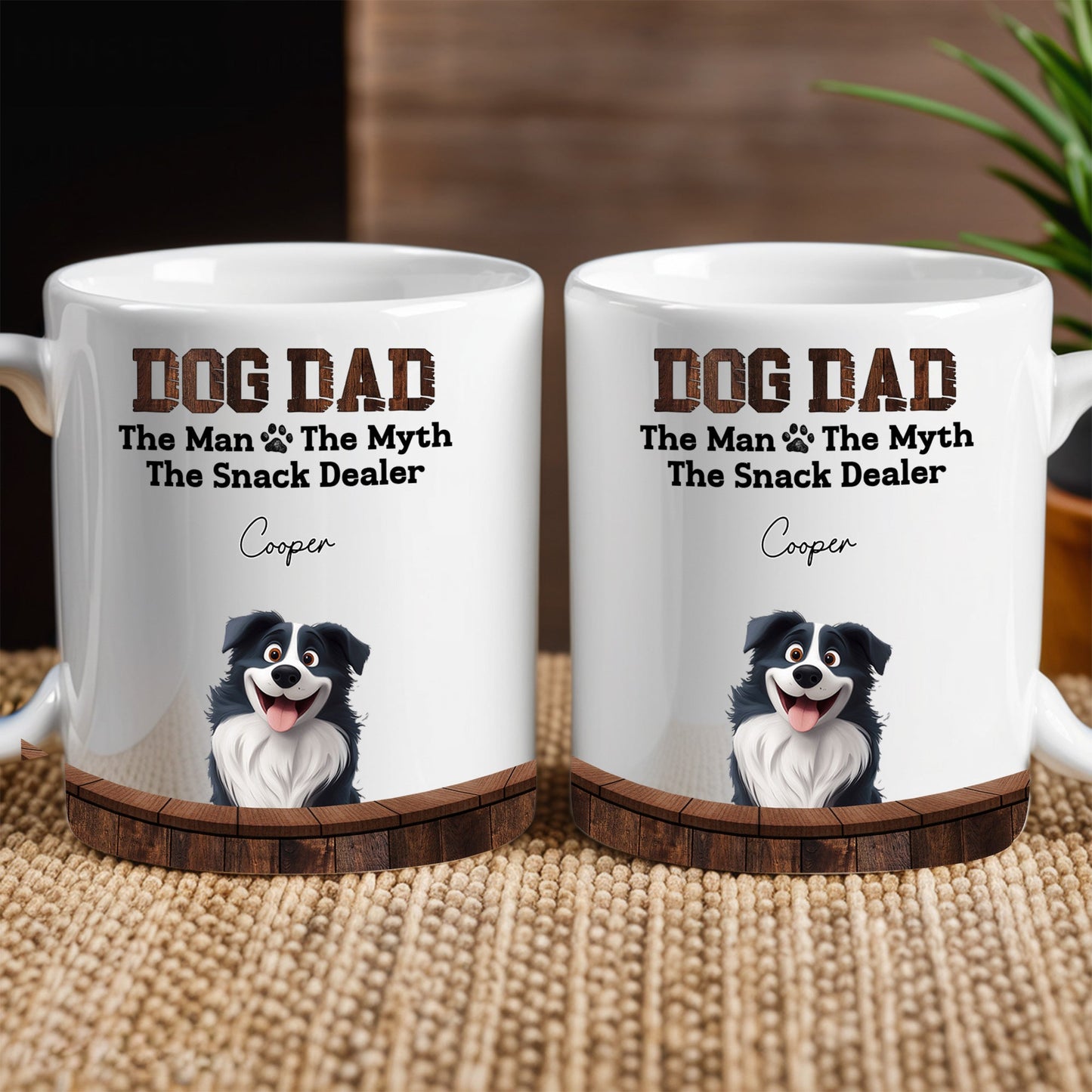 Must-Have Mug for Dog Dads - Custom White Ceramic Mug - Ideal Gift for Couples, Families on Valentine’s or Father’s Day