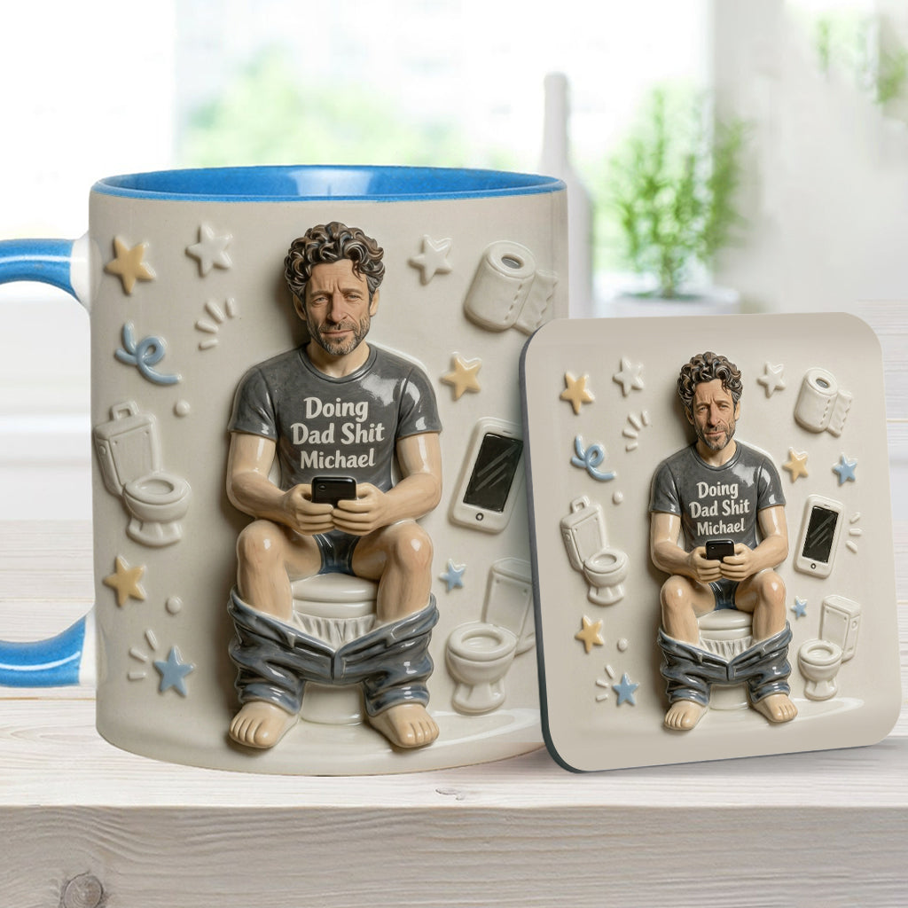Best Time Of Day - Personalized Father Accent Mug & Coaster