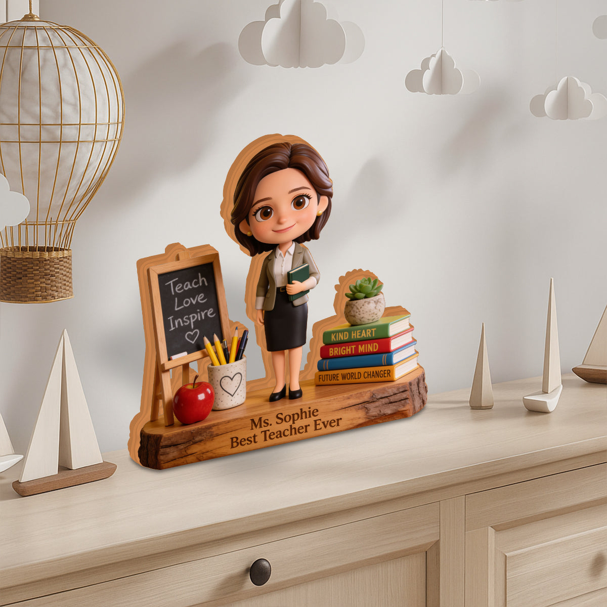 Any Photo - Personalized Teacher Custom Shaped Wood Plaque