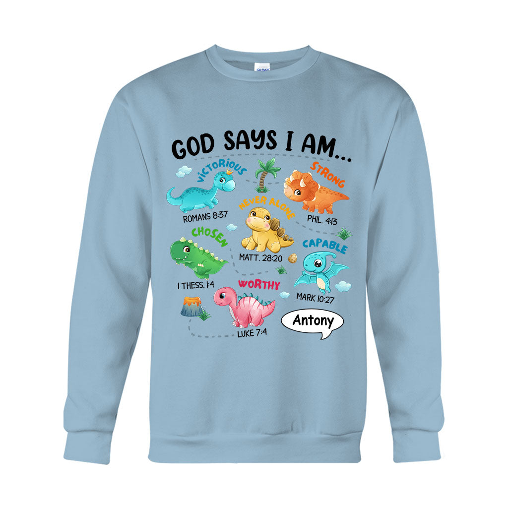 For Grandson Dinosaur I Am - Personalized grandson T-shirt And Hoodie