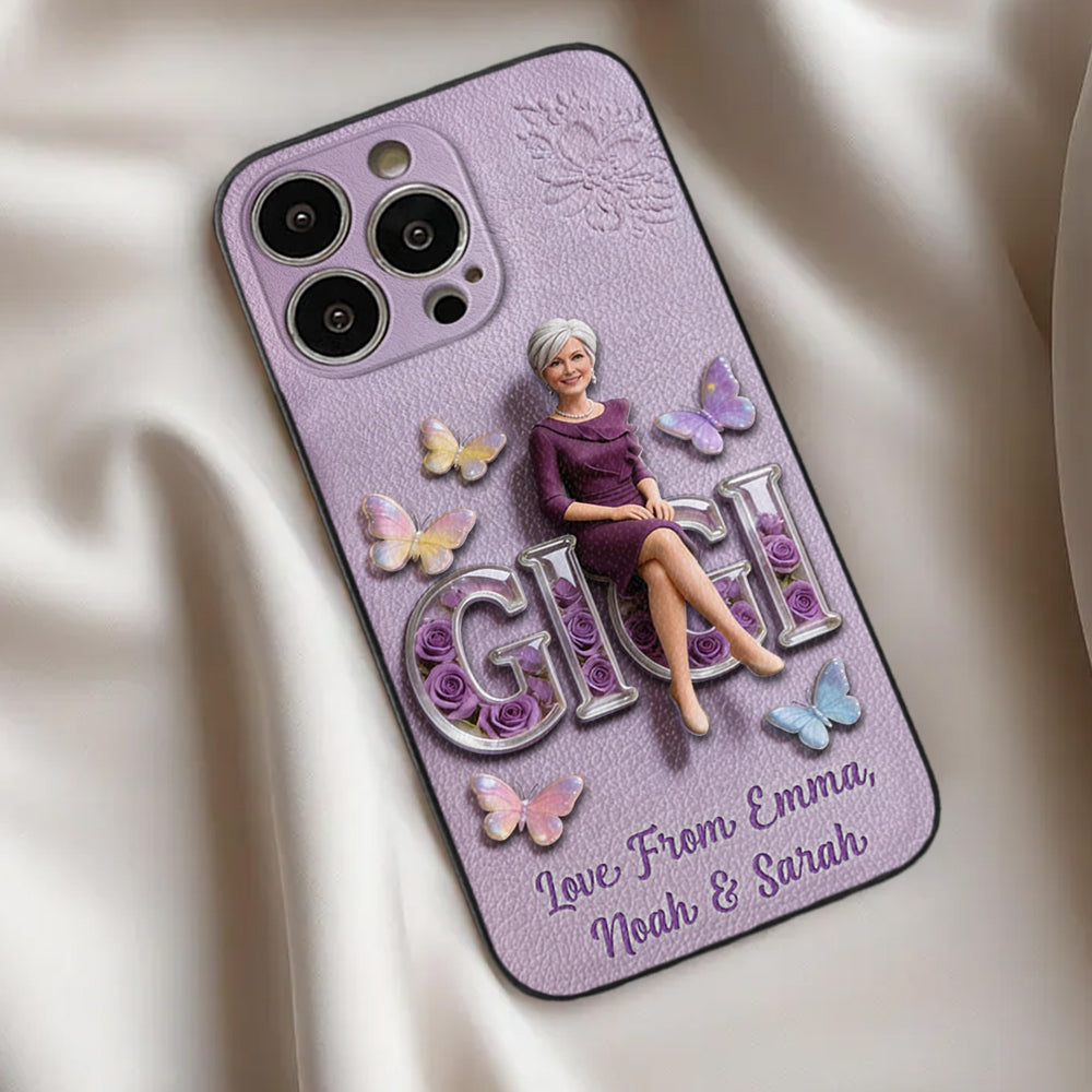 Custom Any Photo - Personalized Mother 3D Embossed Leather Phone Case