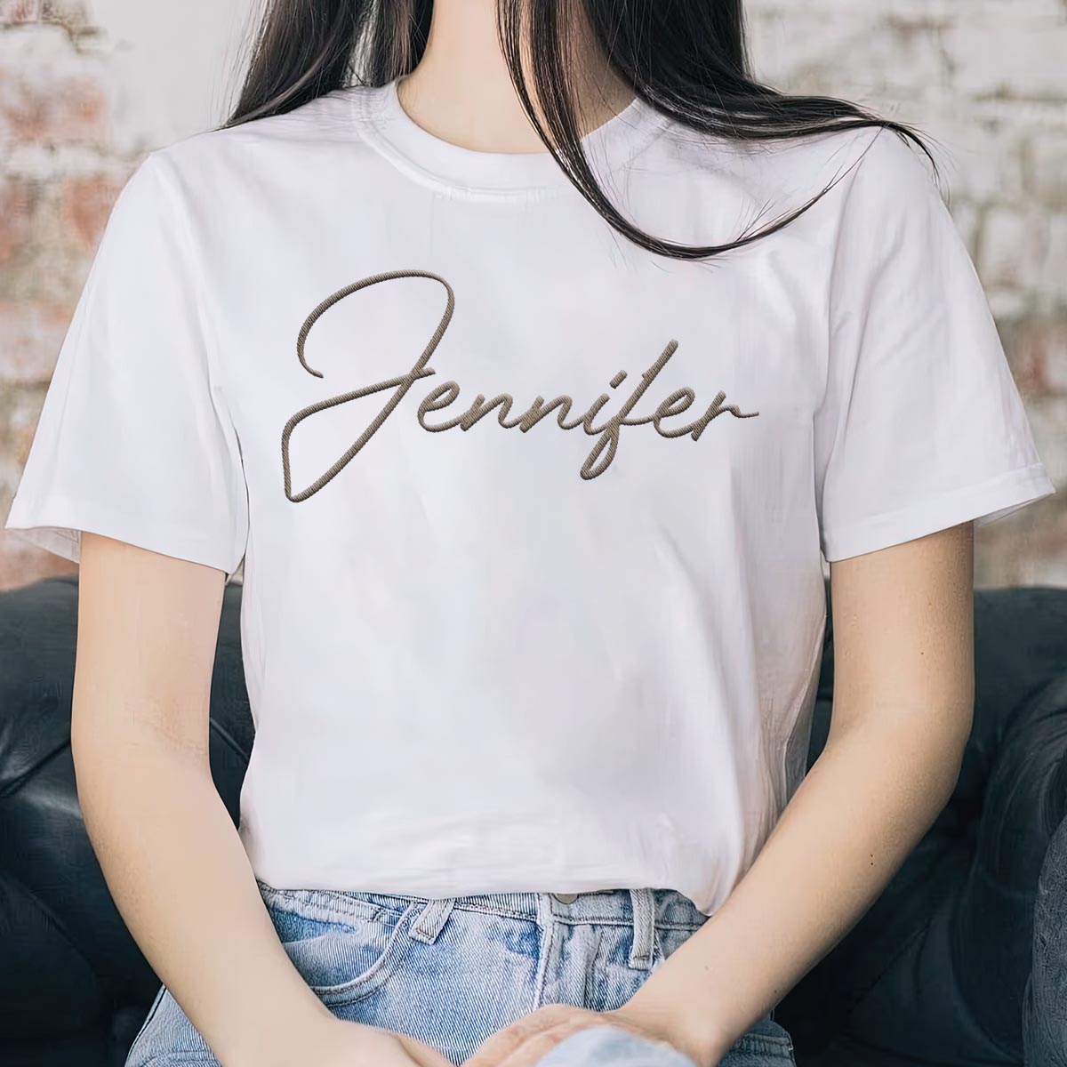 Custom Name - Personalized granddaughter Embroidered T-shirt