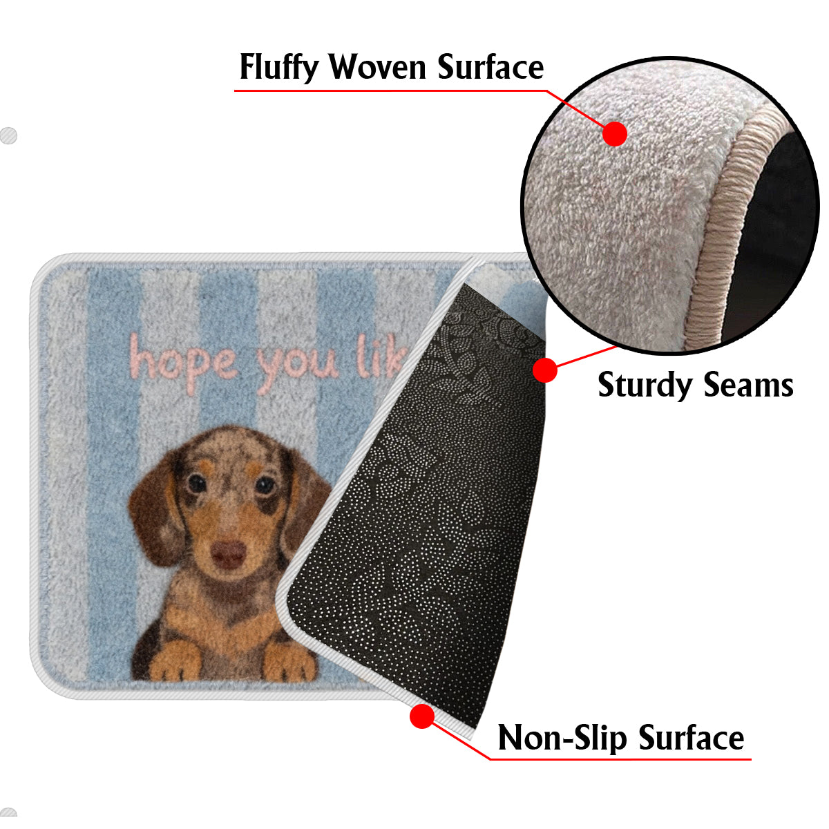 Hope You Like Dogs Cat Funny Greetings - Personalized Dog Non-Slip Tufted Rug
