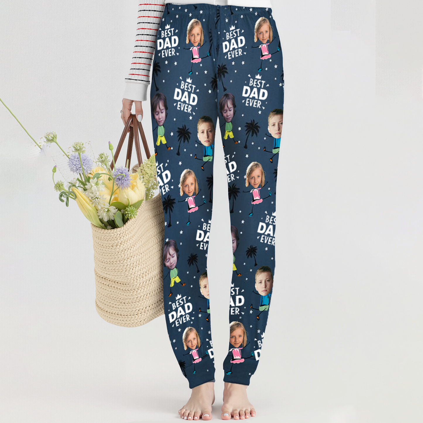 Personalized Sweatpants & Blanket – Best Dad Ever Custom Photo Gift for Father’s Day & Christmas
