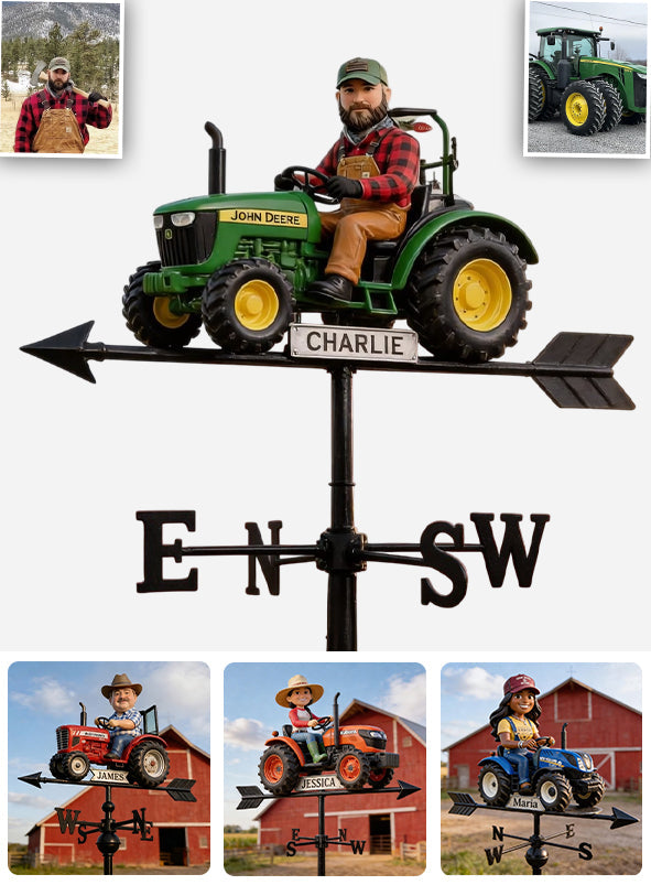 Easily Distracted By Tractors - Personalized Farmer Weather Vane