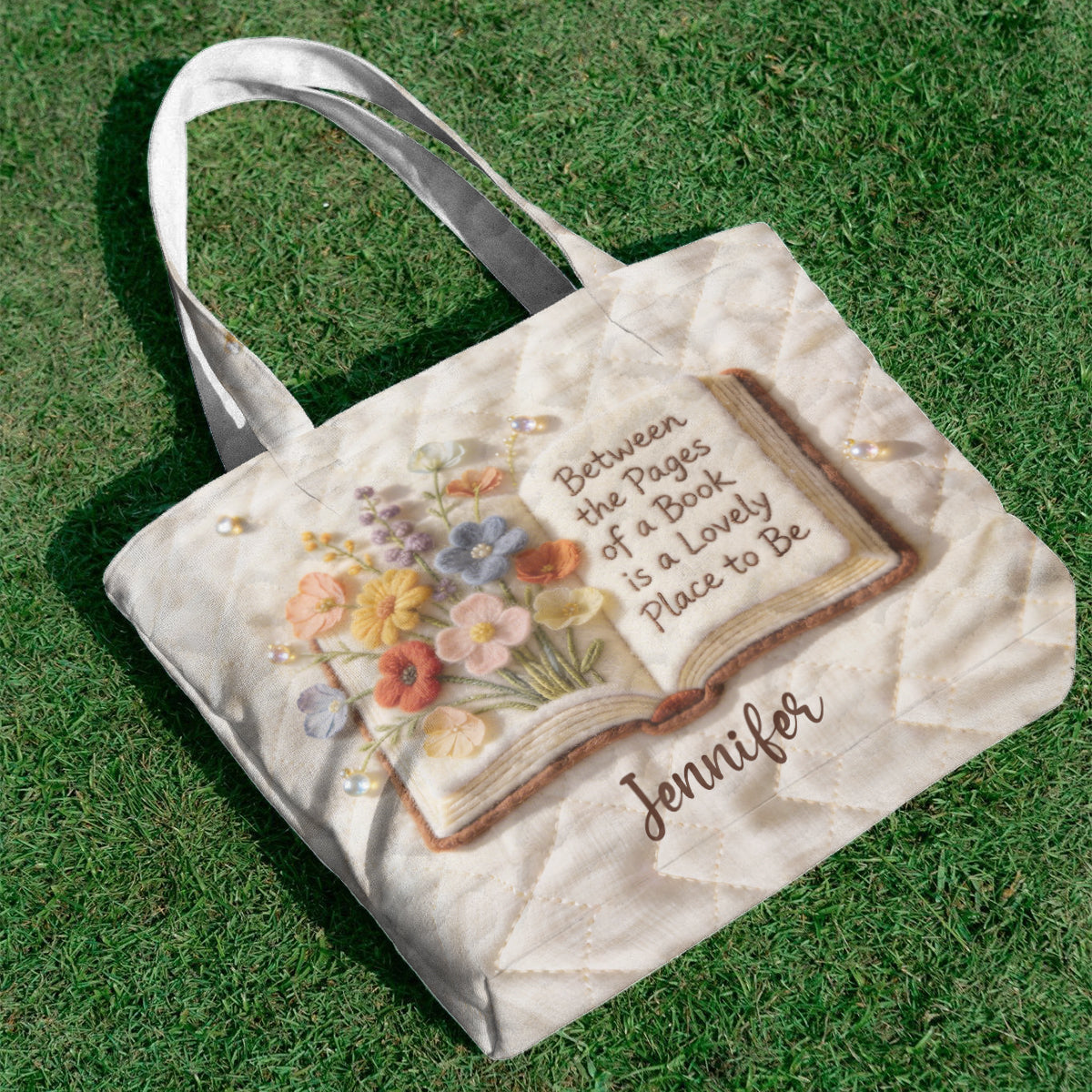 Custom Any Photo - Personalized Book Quilted Tote Bag