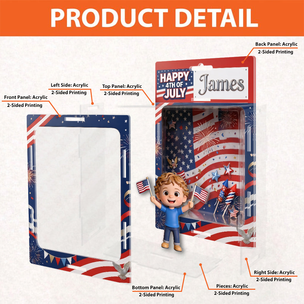 Happy 4th July - Personalized Kid Acrylic Display Box