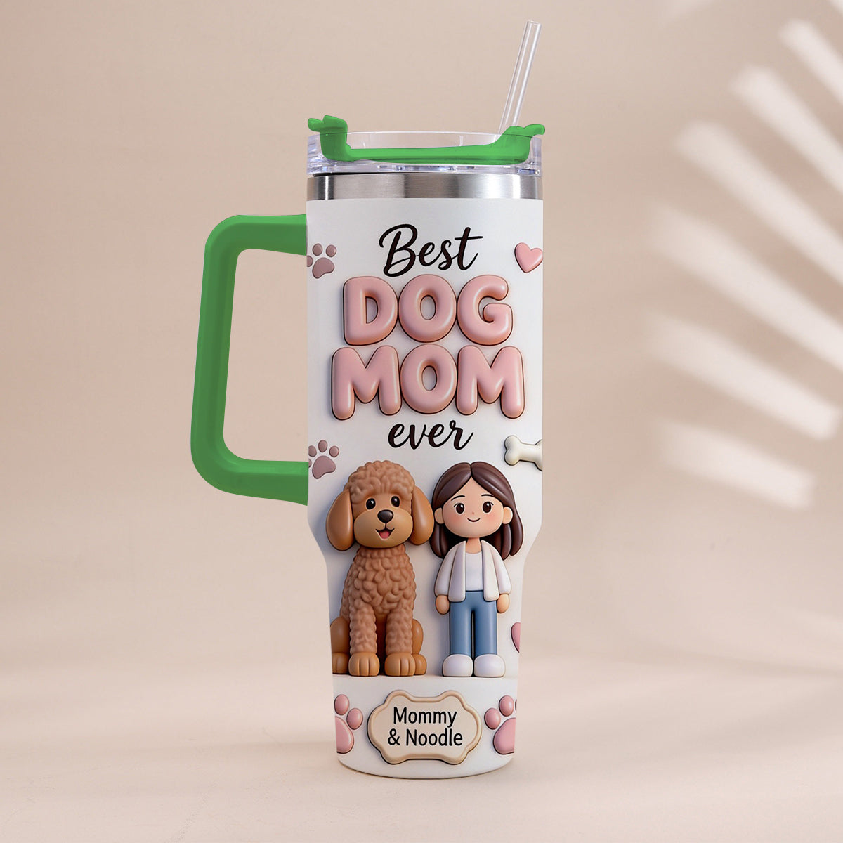 Best Pet Mom Ever - Personalized Dog Tumbler With Handle