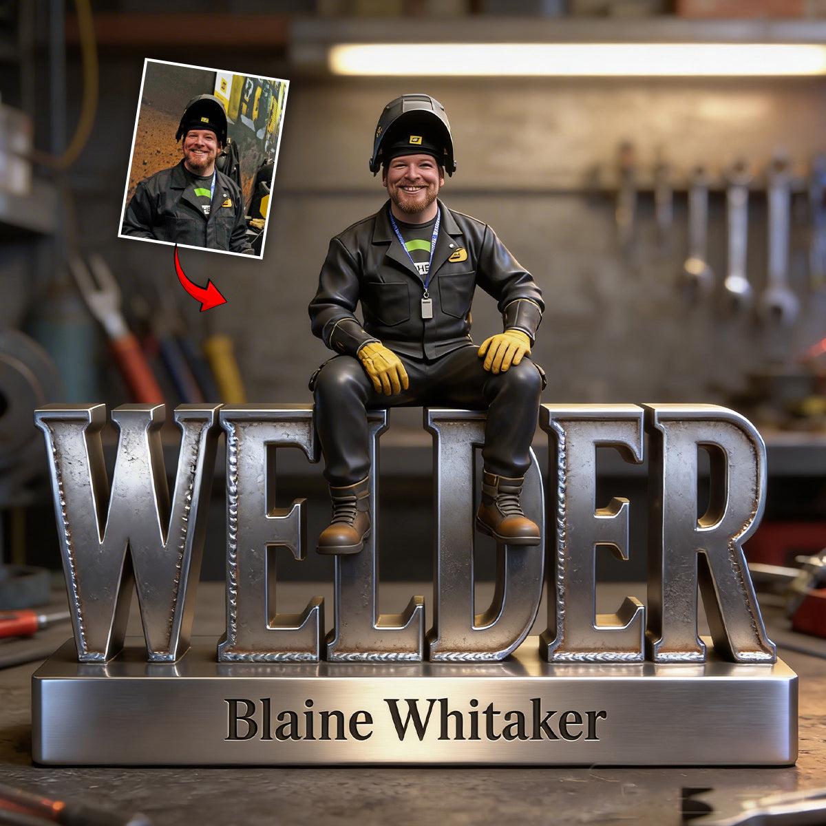 Custom Any Photo - Personalized Welder Custom Shaped Acrylic Plaque