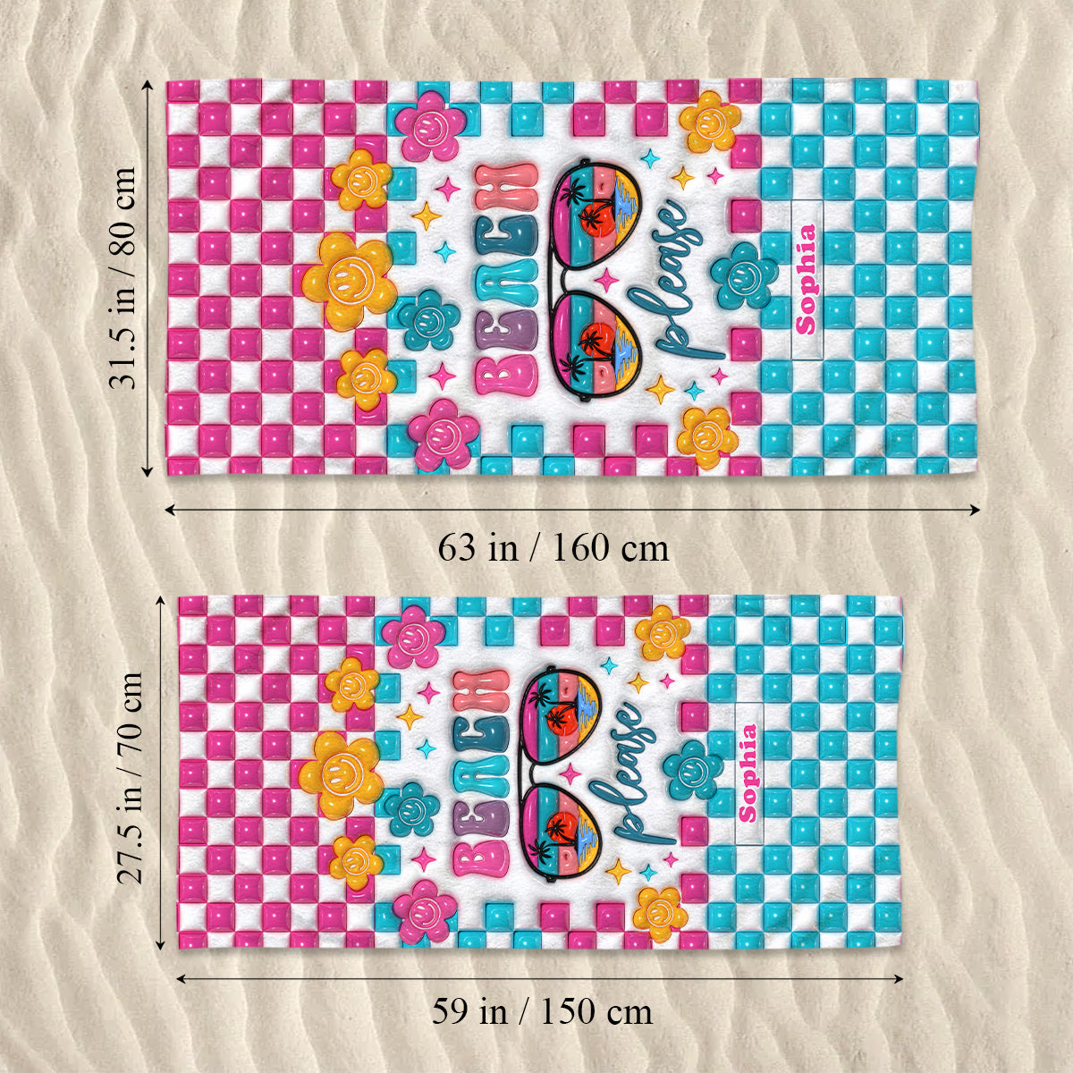 Beach Please - Personalized Sea Lover Beach Towel