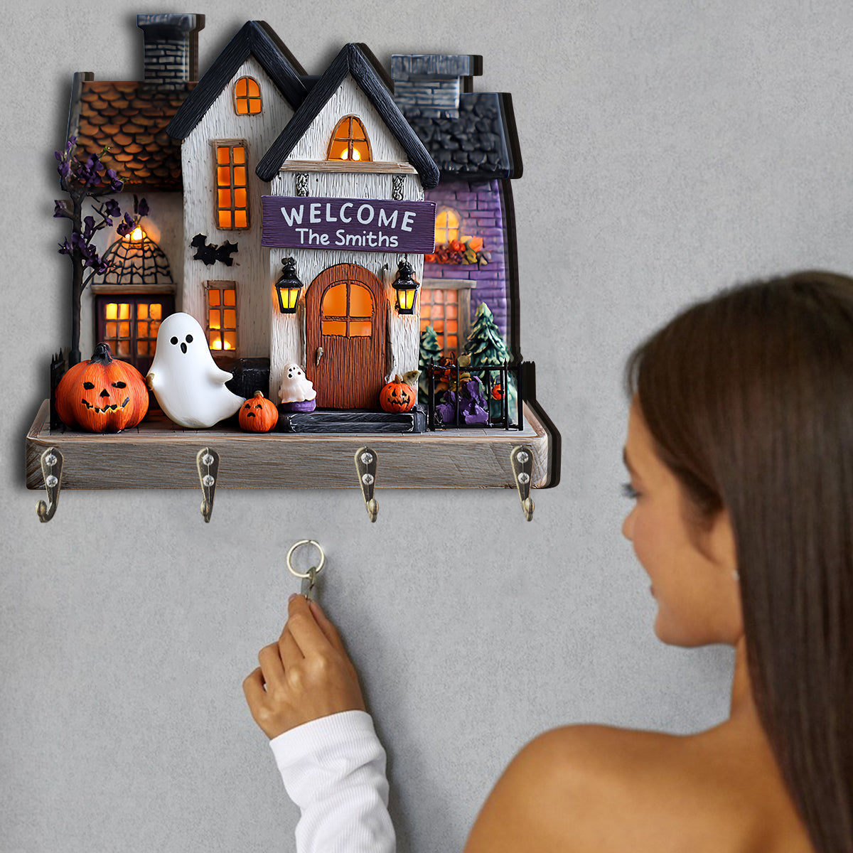 Happy Family - Personalized Family Custom Shaped Key Rack