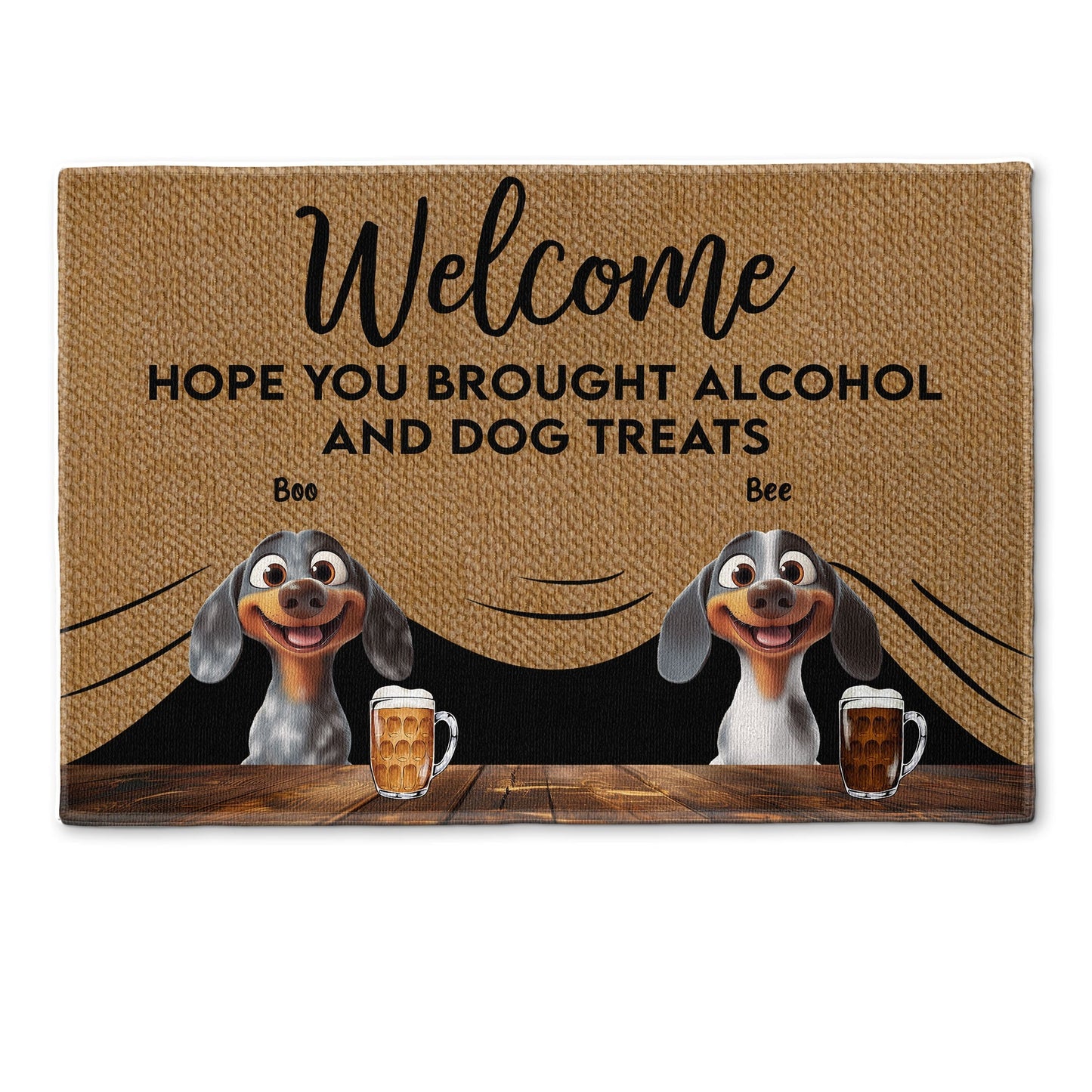 Pet-Themed Doormat – 'Hope You Brought Alcohol and Dog Treats,' Funny Home Decor Gift