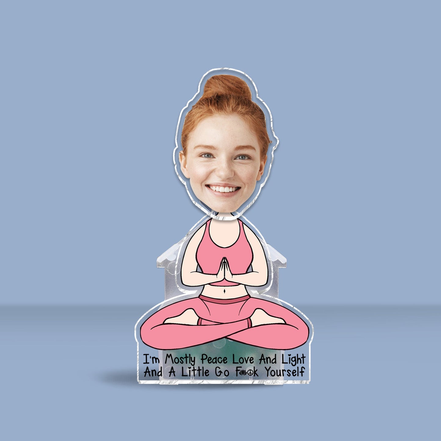 I'm Mostly Peace Love And Light - Personalized Yoga Custom Shaking Head
