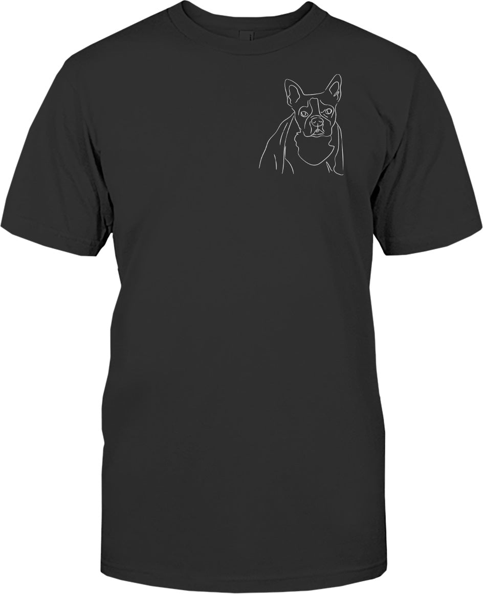 Custom Line Art - Personalized Dog Embroidered T-shirt