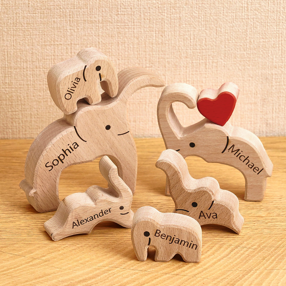 Elephant Family - Personalized Family Wooden Puzzle