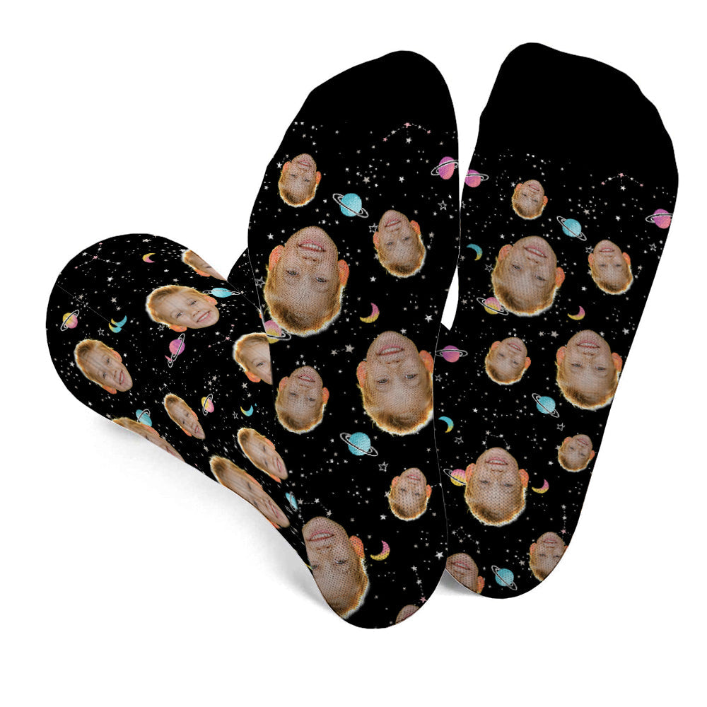 Custom Face Galaxy - Personalized grandson Socks
