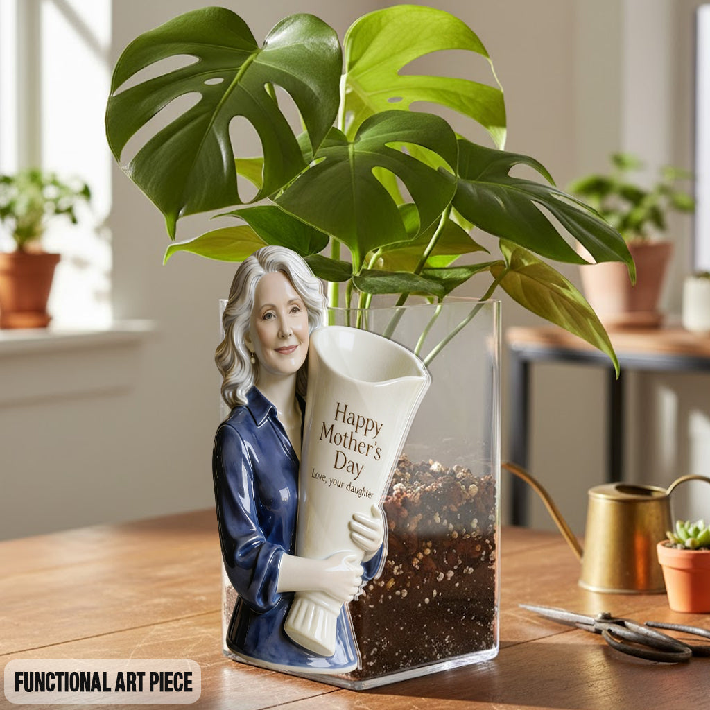 Flower Bouquet Vase - Mother's Day Gift - Personalized Mother Acrylic Flower Vase