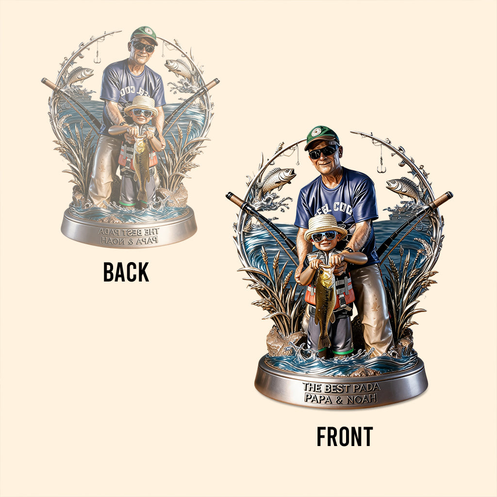 Custom Any Photo Gift For Fishing Dad/Grandpa - Personalized Fishing Custom Shaped Acrylic Plaque