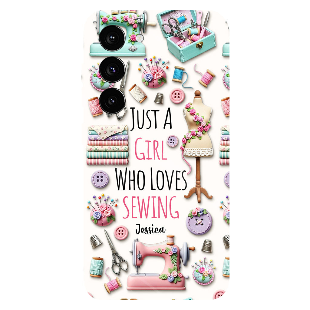 Just A Girl Who Loves Sewing - Personalized Sewing Full Print Phone Case