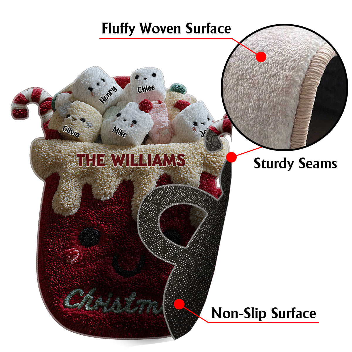 Christmas Family - Personalized Family Non-Slip Tufted Rug