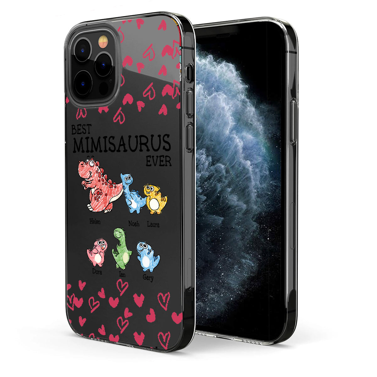 Best Mimisaurus Ever - Gift for grandma, grandpa, dad, mom, aunt, uncle - Personalized Clear Phone Case
