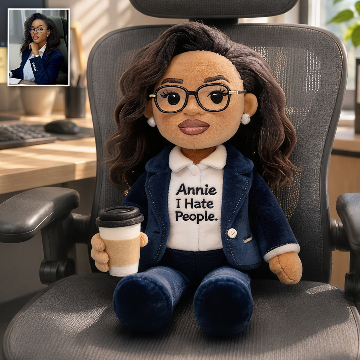 Introvert Energy - Personalized Colleague Premium Faux Fur Pillow