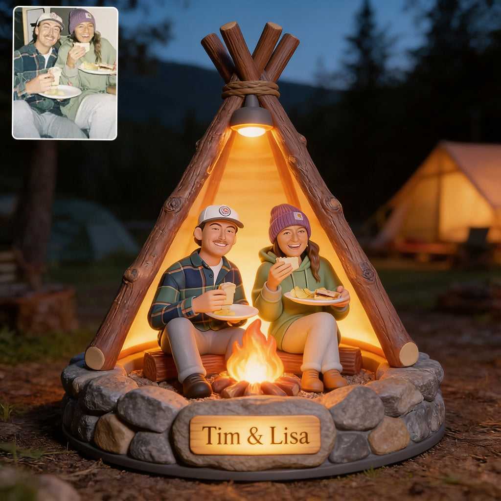 Campsite Lamp - Personalized Camping Solar Acrylic Light