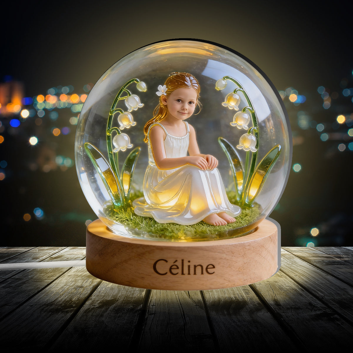 Custom Any Photo Birthmonth Flower - Personalized Self Love Acrylic LED Night Light