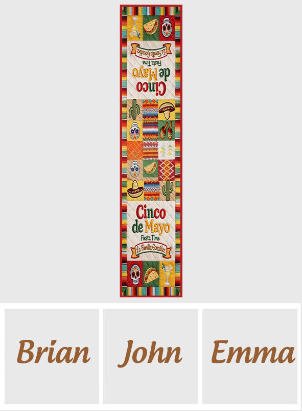 Home Decor Cinco de Mayo Outdoor, Indoor - Personalized Cinco de Mayo Table Runner