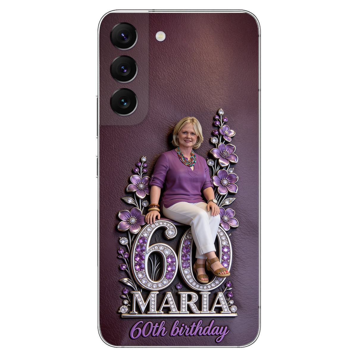 Custom Any Photo Perfect Gift For Mom, Grandma - Personalized Birthday 3D Embossed Leather Phone Case