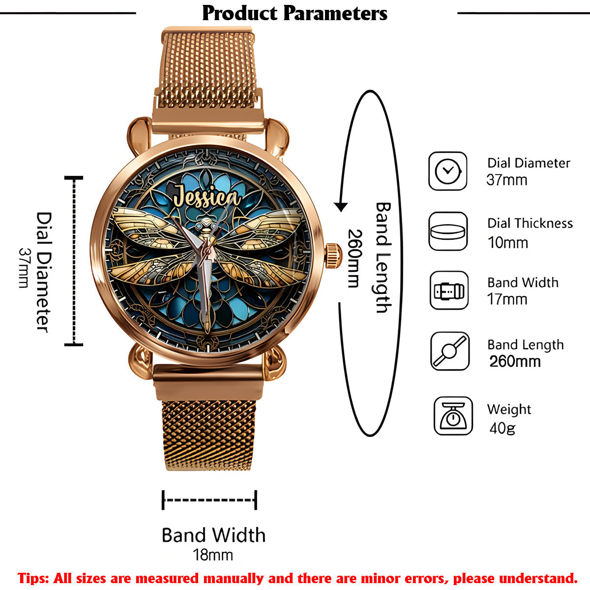 Beautiful Dragonfly - Personalized Dragonfly Women Hand Watch