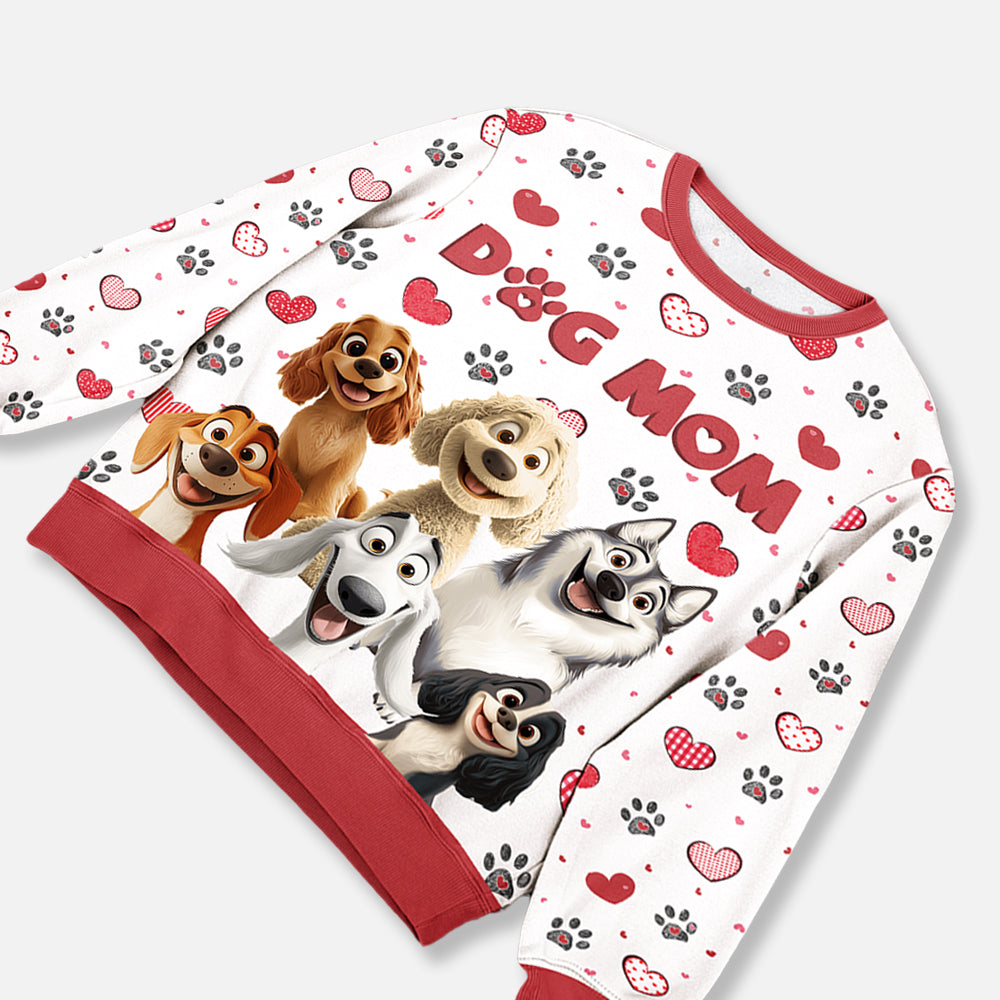 Dog Mom Cozy Sweatshirt - Pet Parent Winter Gift, Canine Print