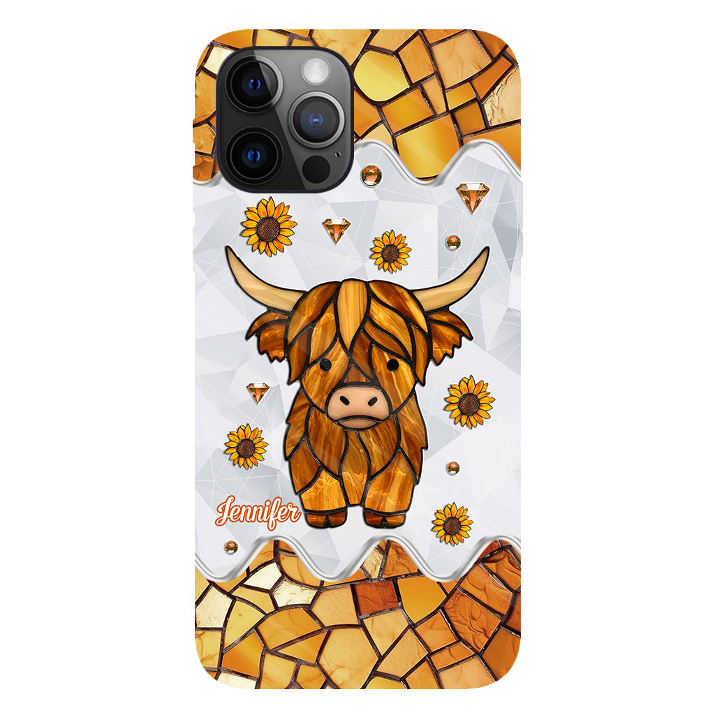 Adorable Highland Cow - Personalized Highland Cow Full Print Phone Case