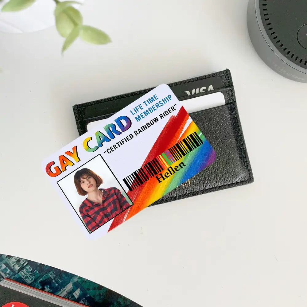 “GAY CARD” Lifetime Membership Metal Wallet Card – Personalized Pride Gift for Lovers