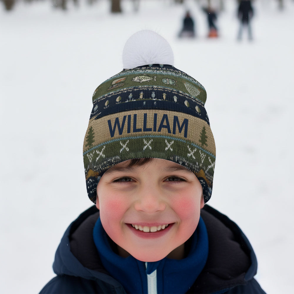 Hooked on Fishing - Personalized Fishing Beanie Hat