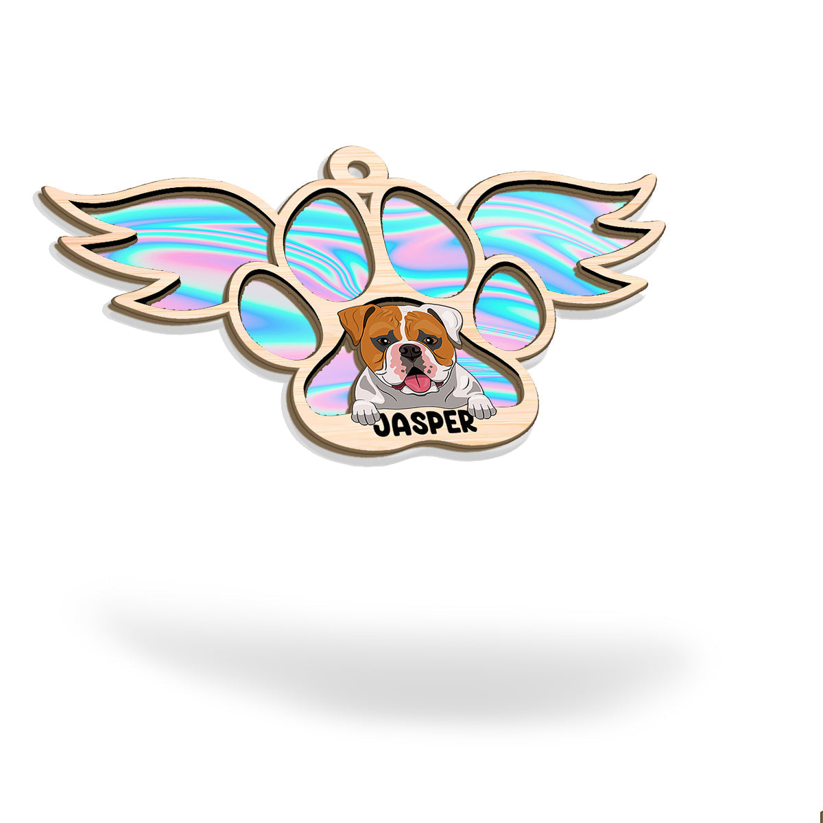 Hologram Angel - Personalized Dog Suncatcher