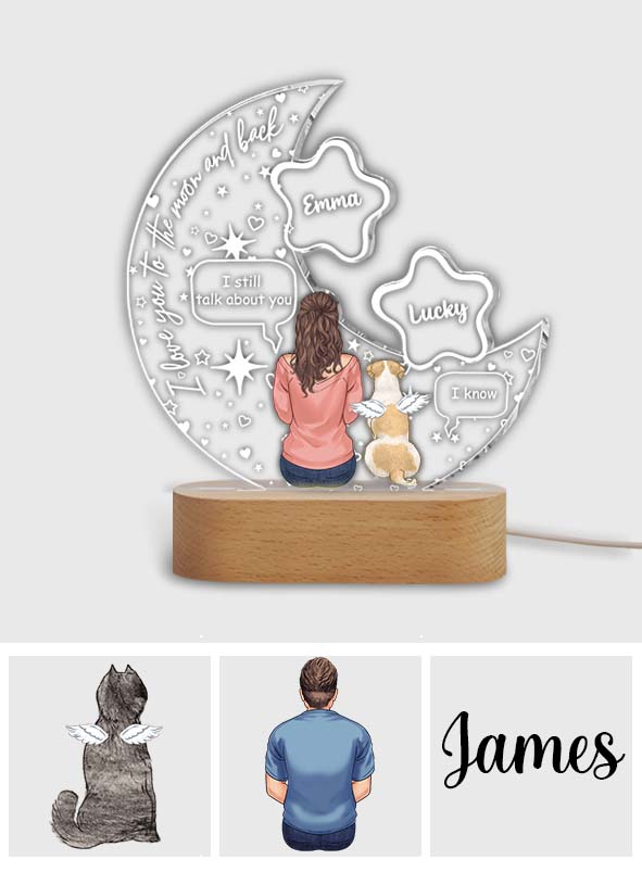 I Miss You - Personalized Dog Shaped Plaque Light Base