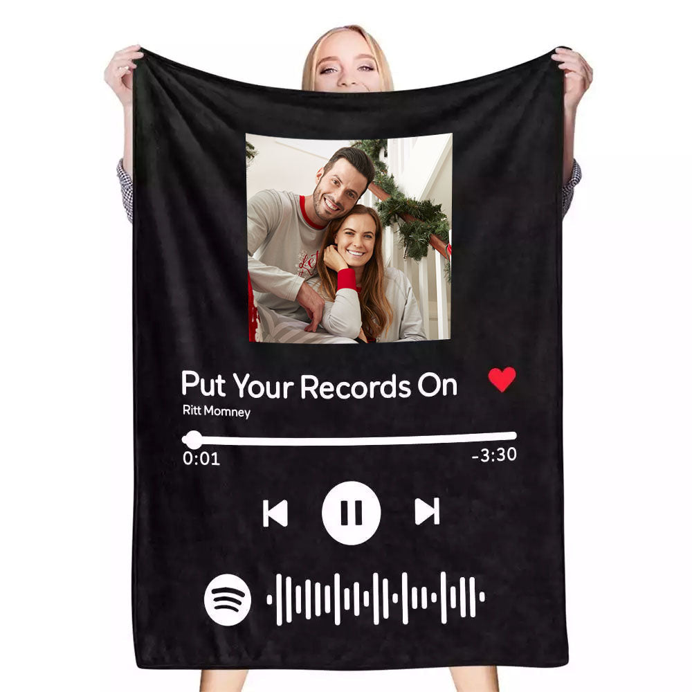 Music Code Song Photo Custom - Personalized Music Code Blanket
