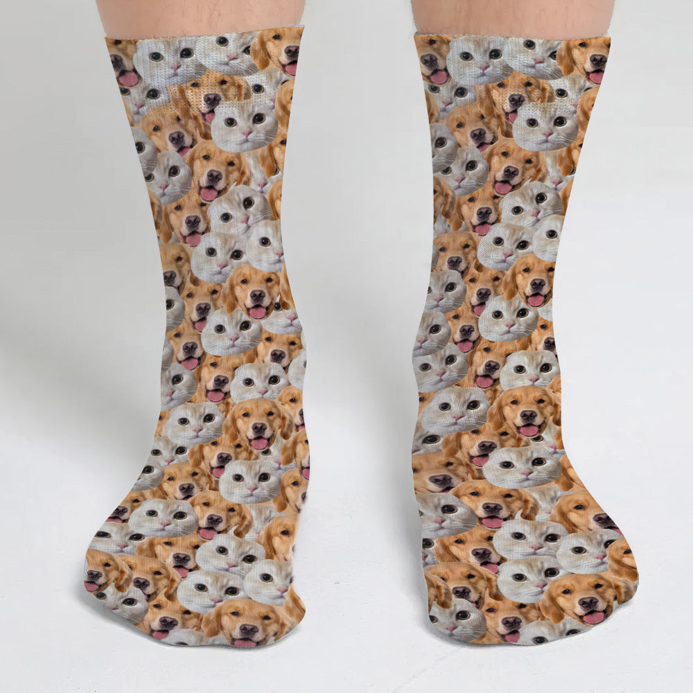 Customizable Printed Face Socks - Personalized Dog Socks