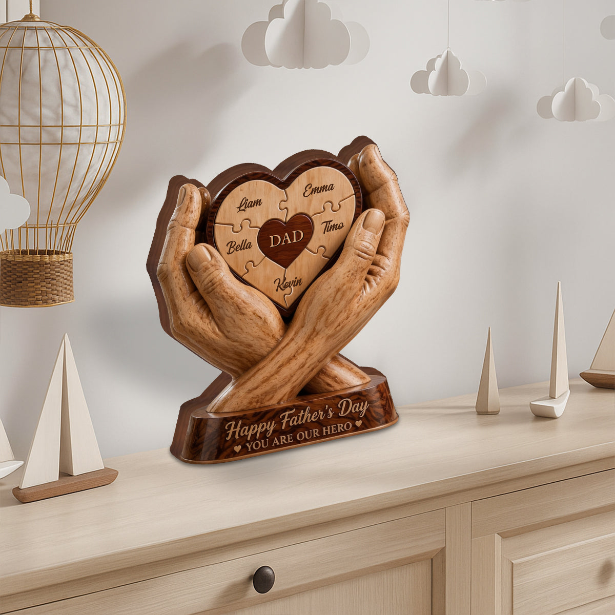 Best Dad Ever - Personalized Father Custom Shaped Wood Plaque