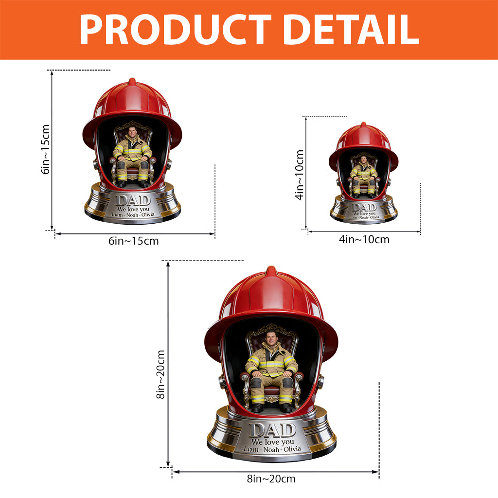 Firefighter Dad - Personalized Firefighter Custom Shaped Acrylic Plaque