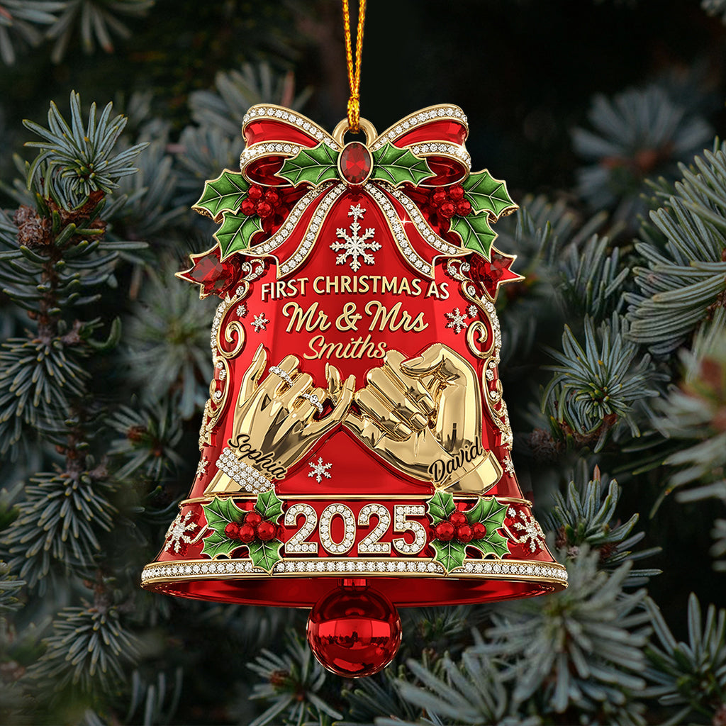 First Christmas As Mr. & Mrs. - Personalized Couple Ornament